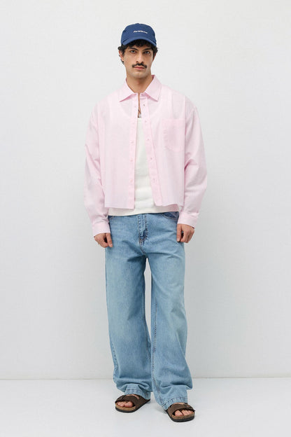 Keten Boxy Fit Crop Gömlek