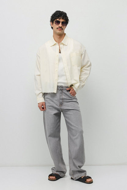 Keten Boxy Fit Crop Gömlek