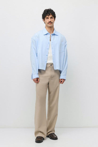 Keten Boxy Fit Crop Gömlek