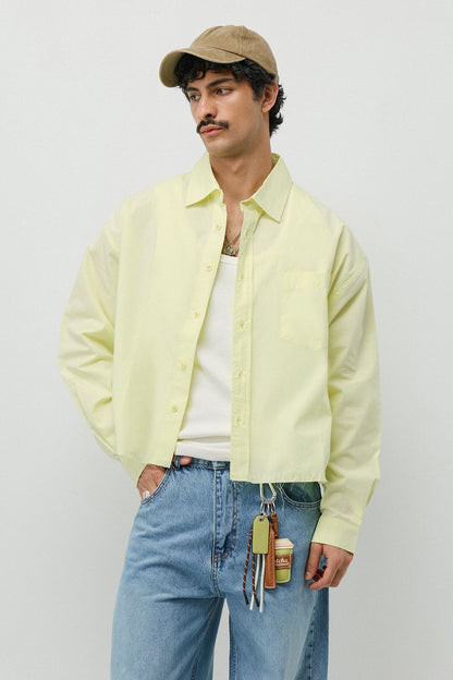 Keten Boxy Fit Crop Gömlek