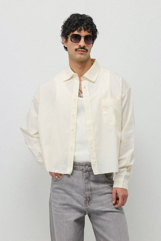 Keten Boxy Fit Crop Gömlek