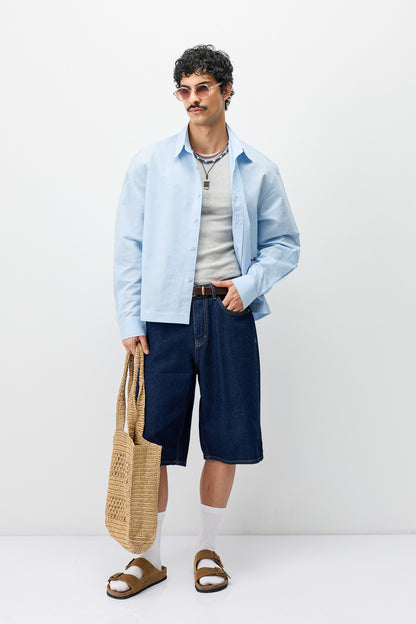 Boxy Fit Yazı Detaylı Gömlek