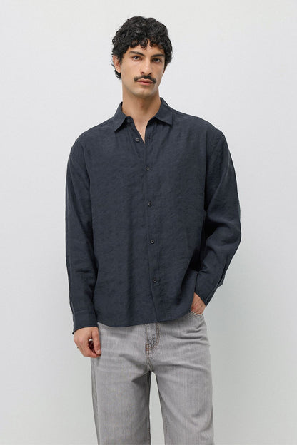 Dökümlü Oversize Modal Karışımlı Gömlek