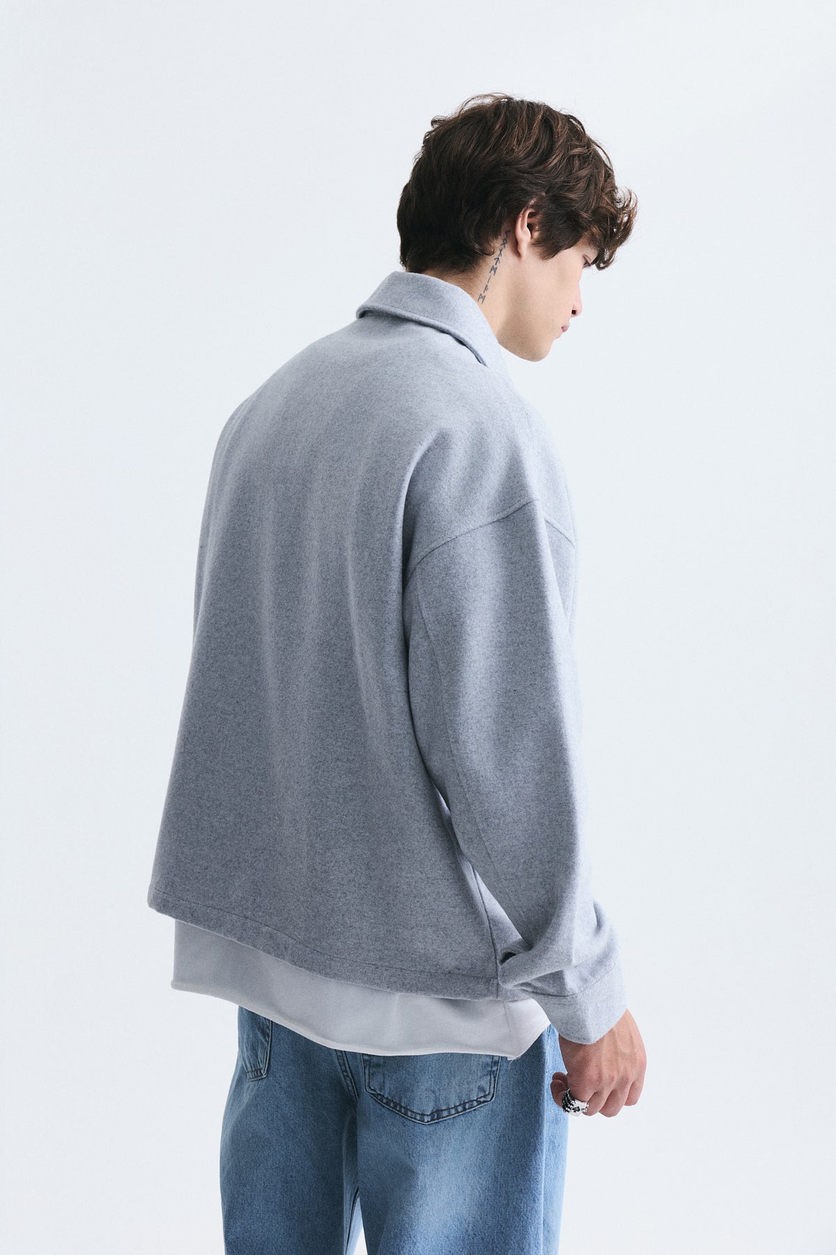 Boxy Fit Polo Yaka Sweatshirt