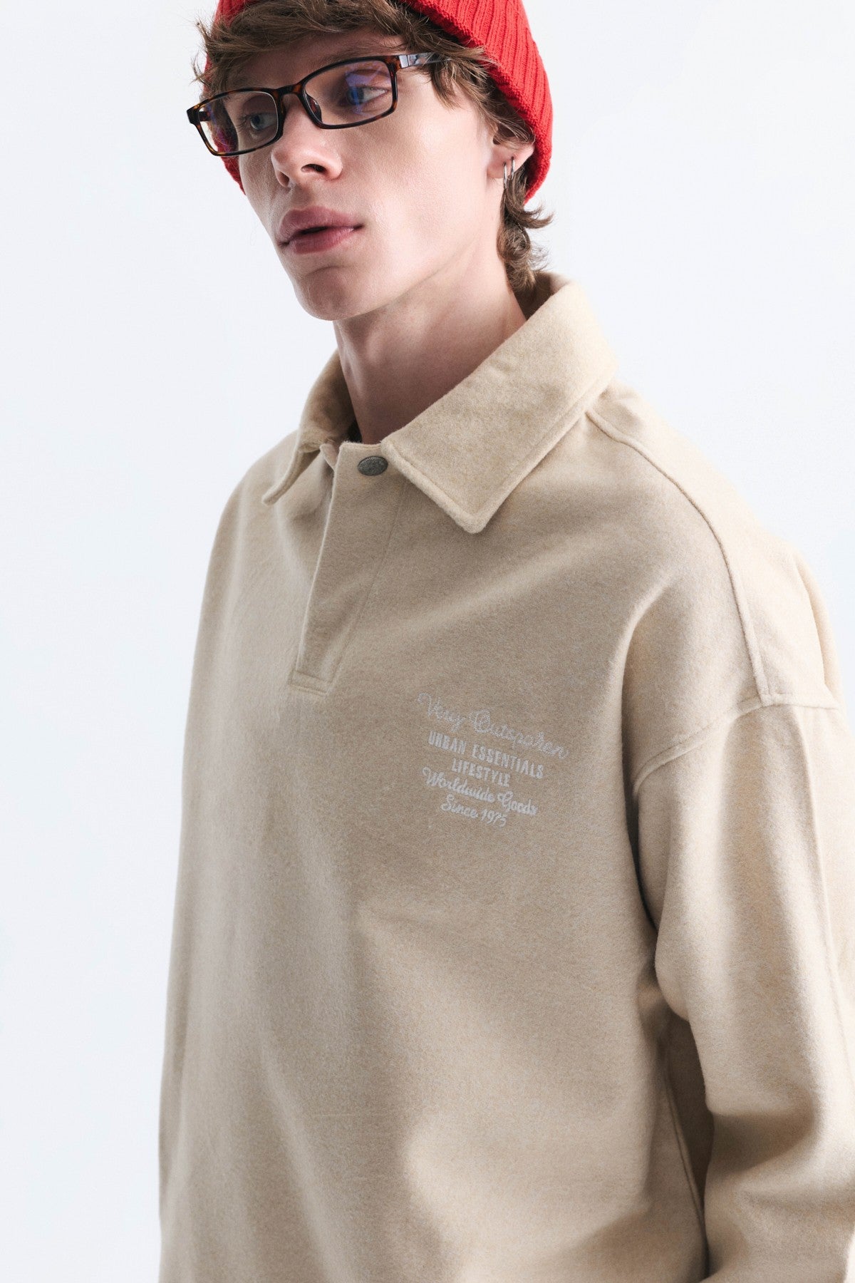 Boxy Fit Polo Yaka Sweatshirt