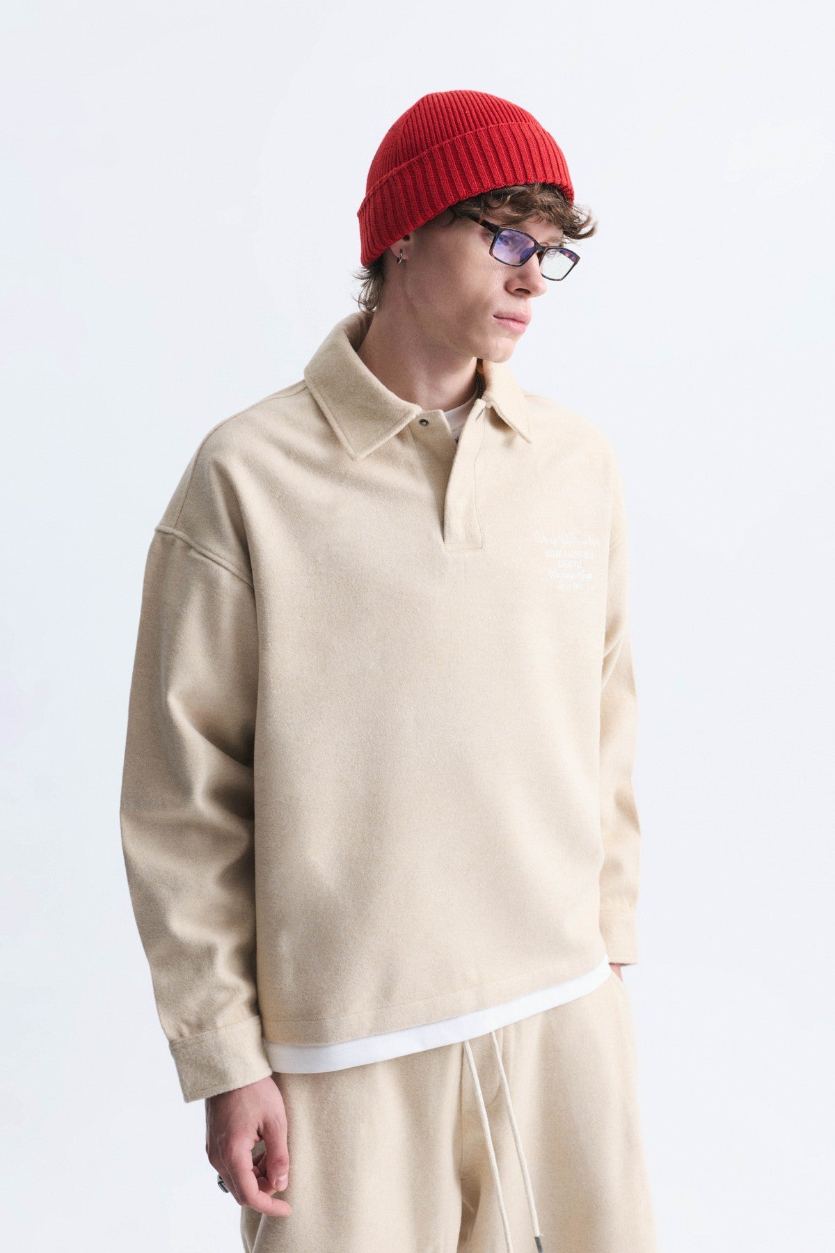 Boxy Fit Polo Yaka Sweatshirt
