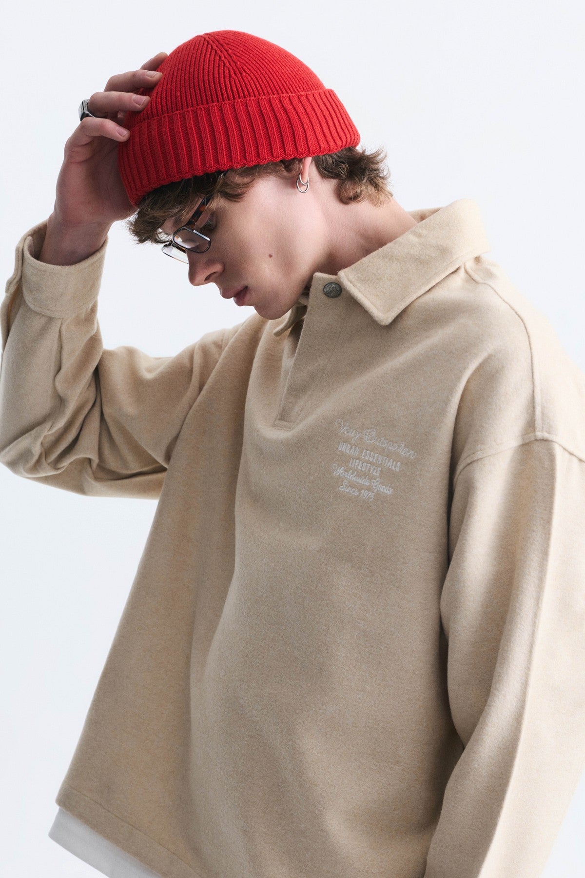 Boxy Fit Polo Yaka Sweatshirt