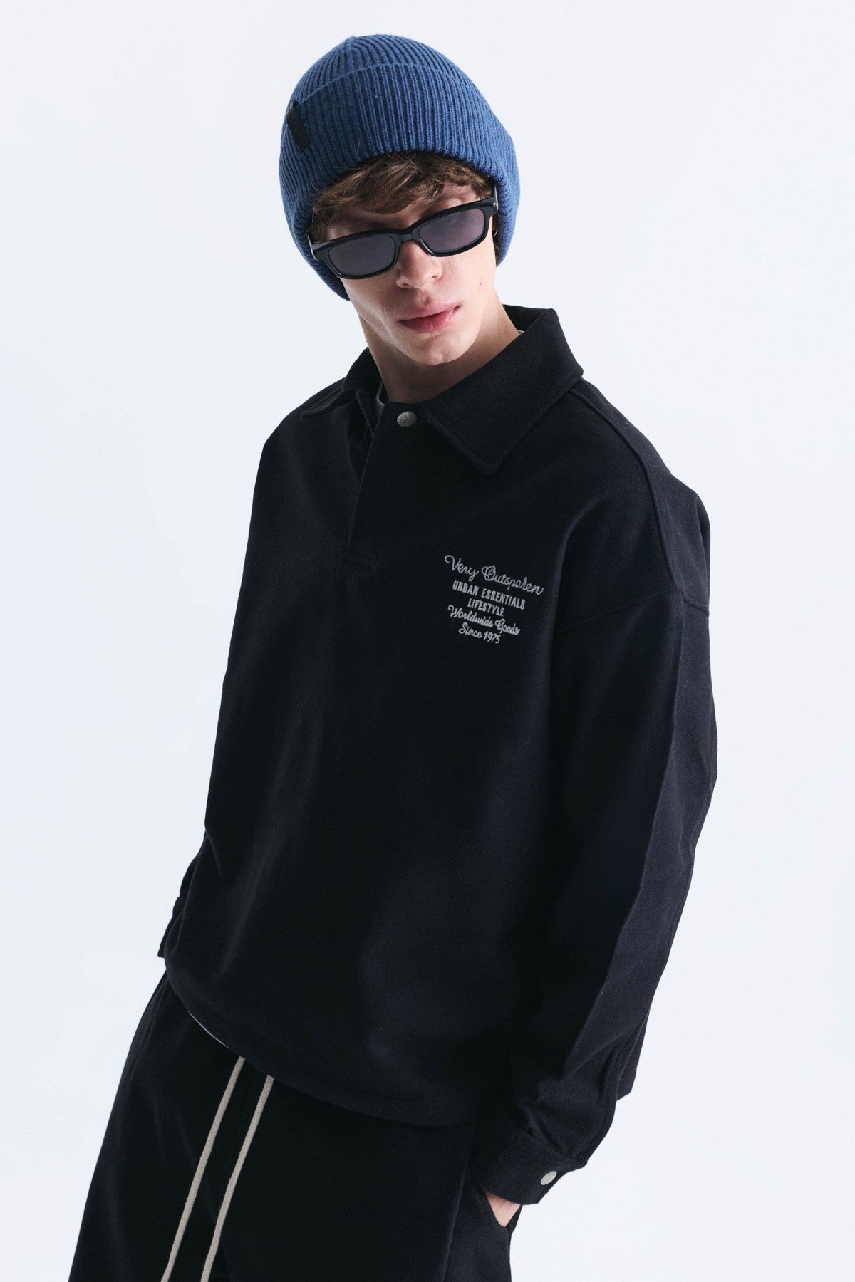 Boxy Fit Polo Yaka Sweatshirt