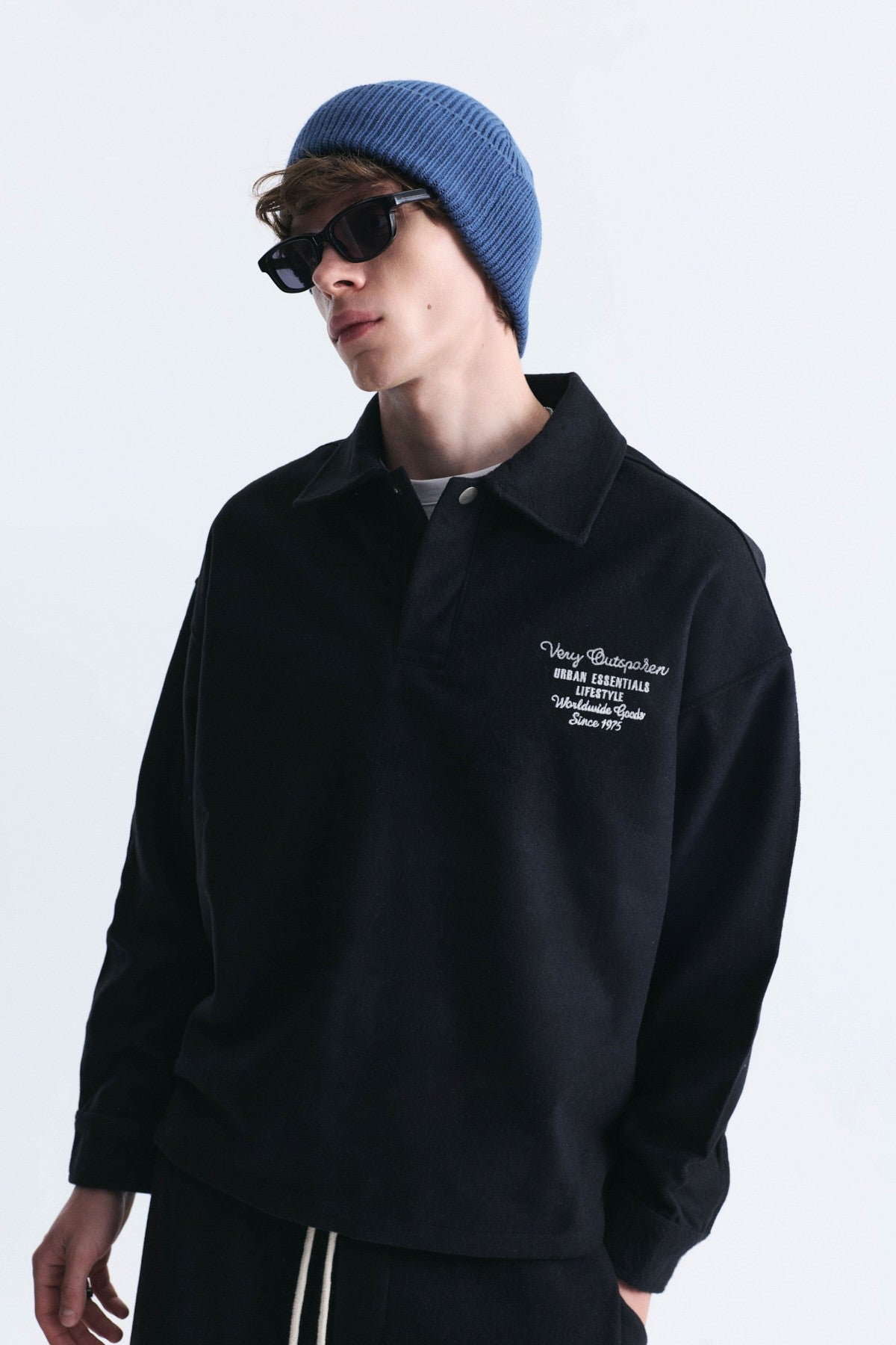 Boxy Fit Polo Yaka Sweatshirt