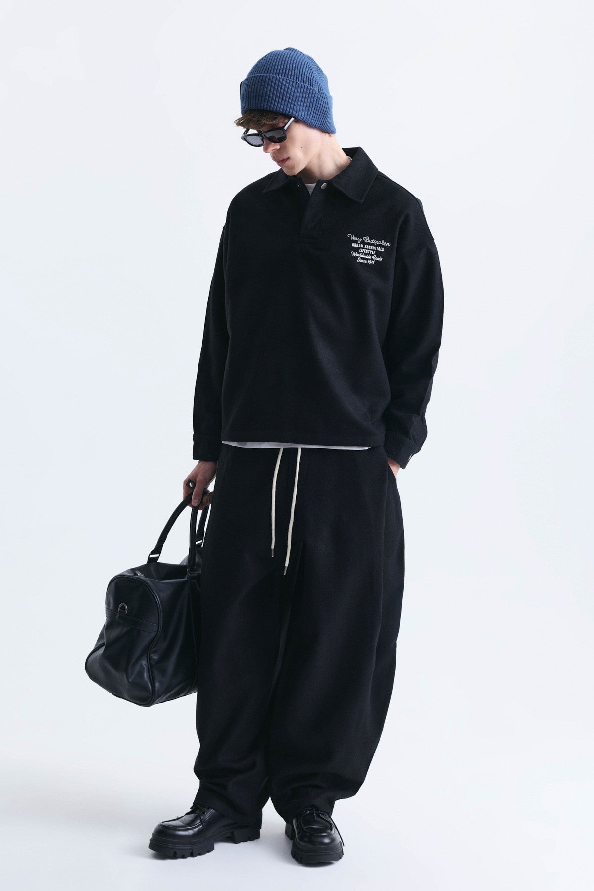 Boxy Fit Polo Yaka Sweatshirt