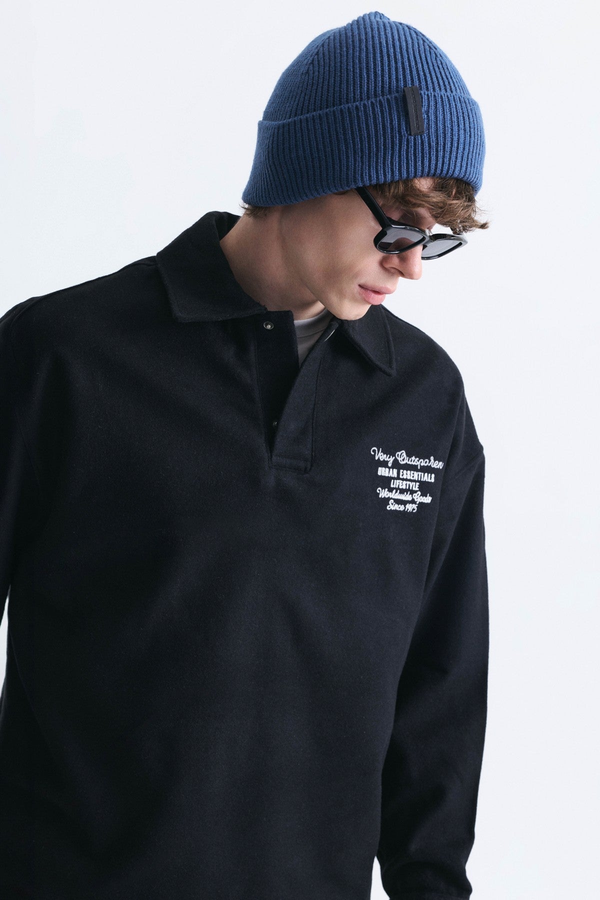 Boxy Fit Polo Yaka Sweatshirt