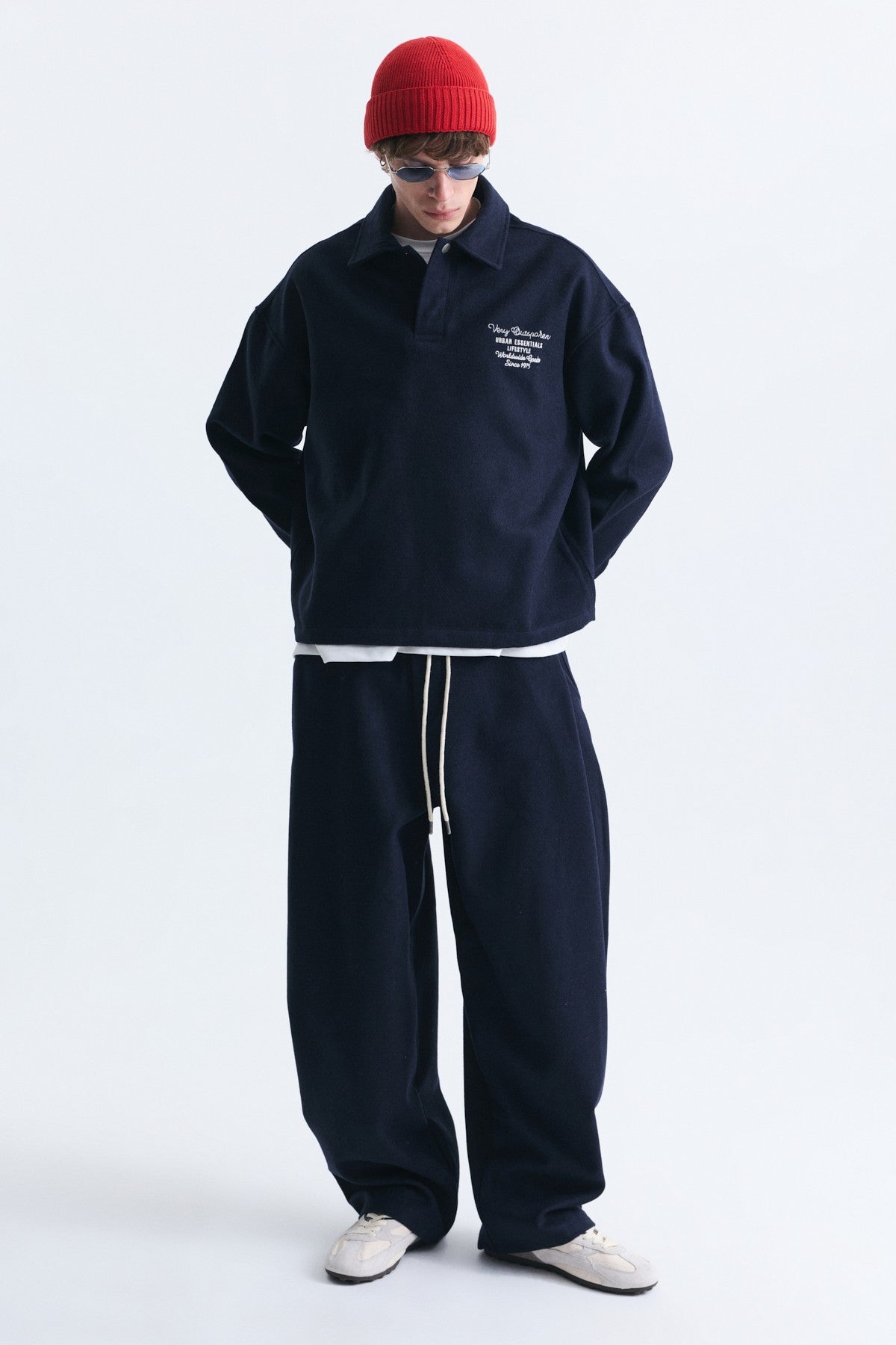 Boxy Fit Polo Yaka Sweatshirt