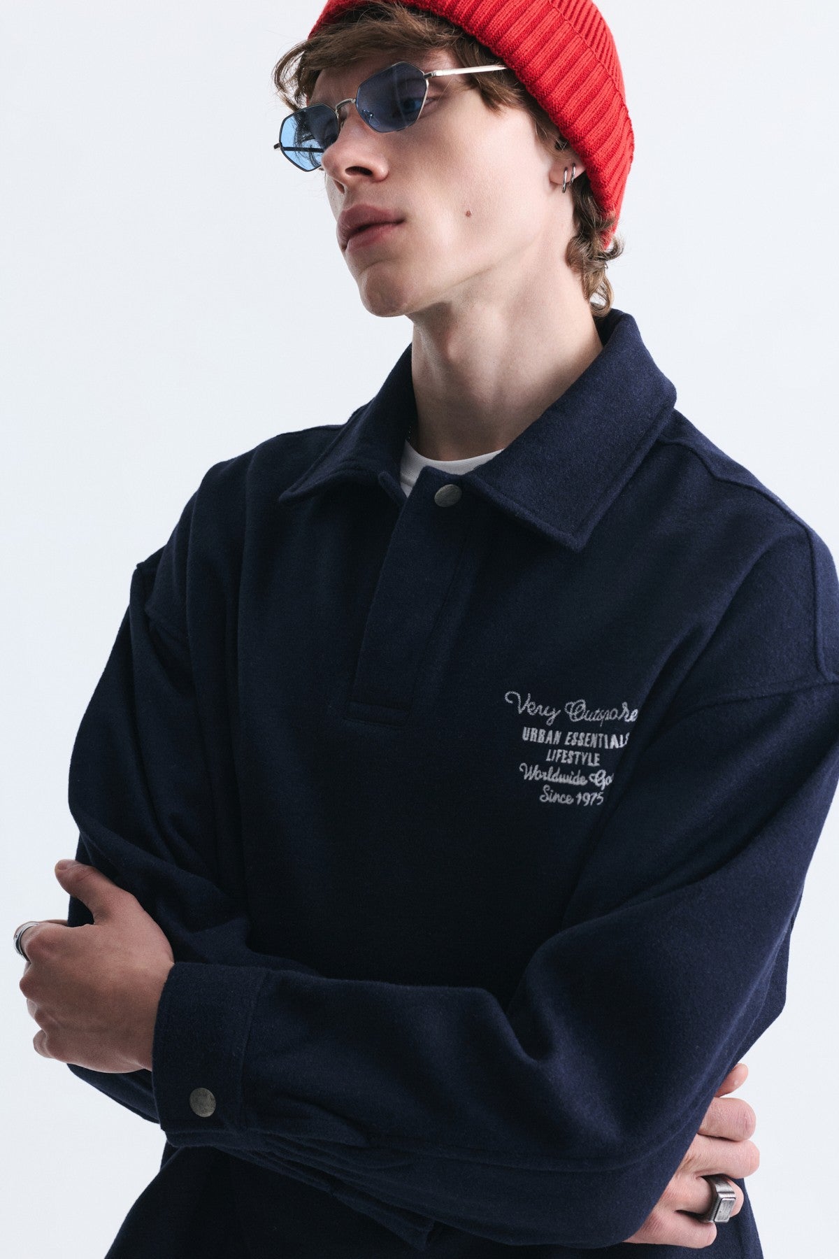 Boxy Fit Polo Yaka Sweatshirt