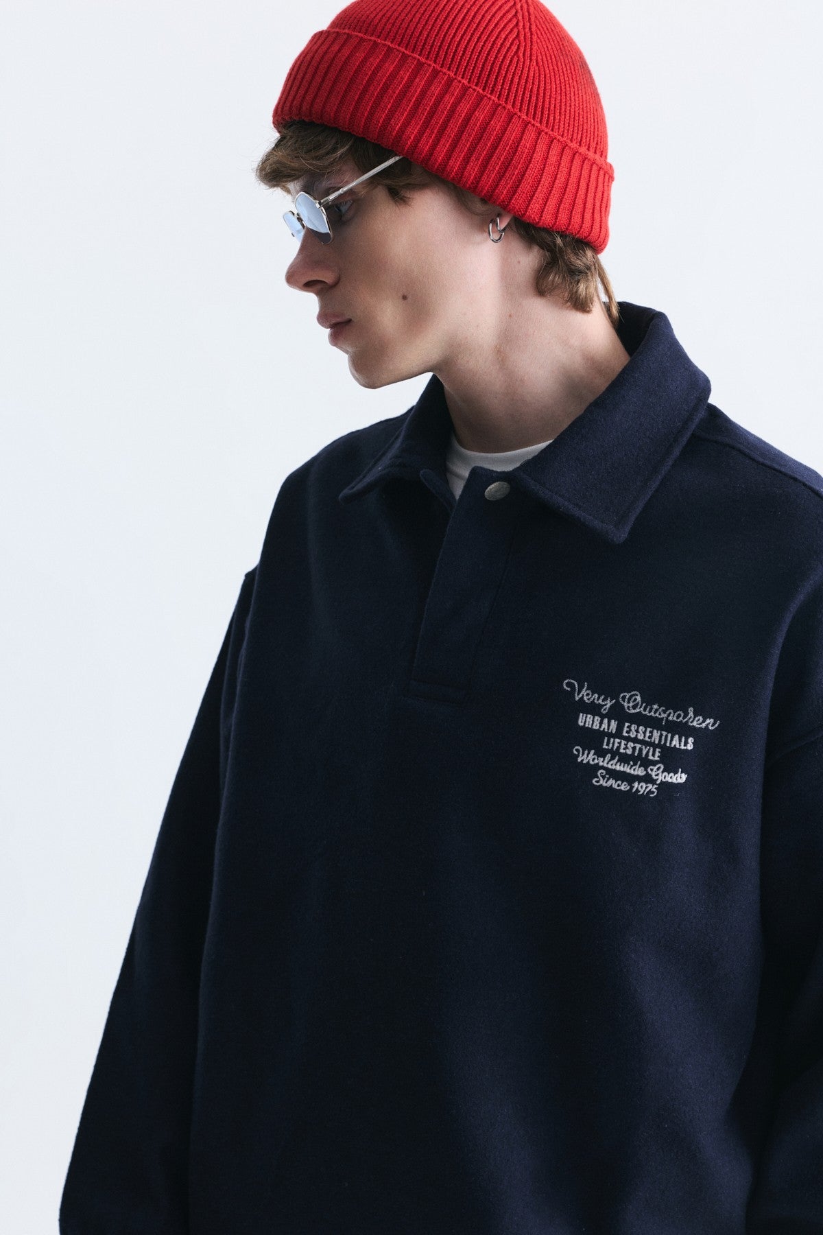 Boxy Fit Polo Yaka Sweatshirt