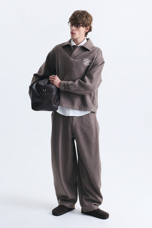 Boxy Fit Polo Yaka Sweatshirt