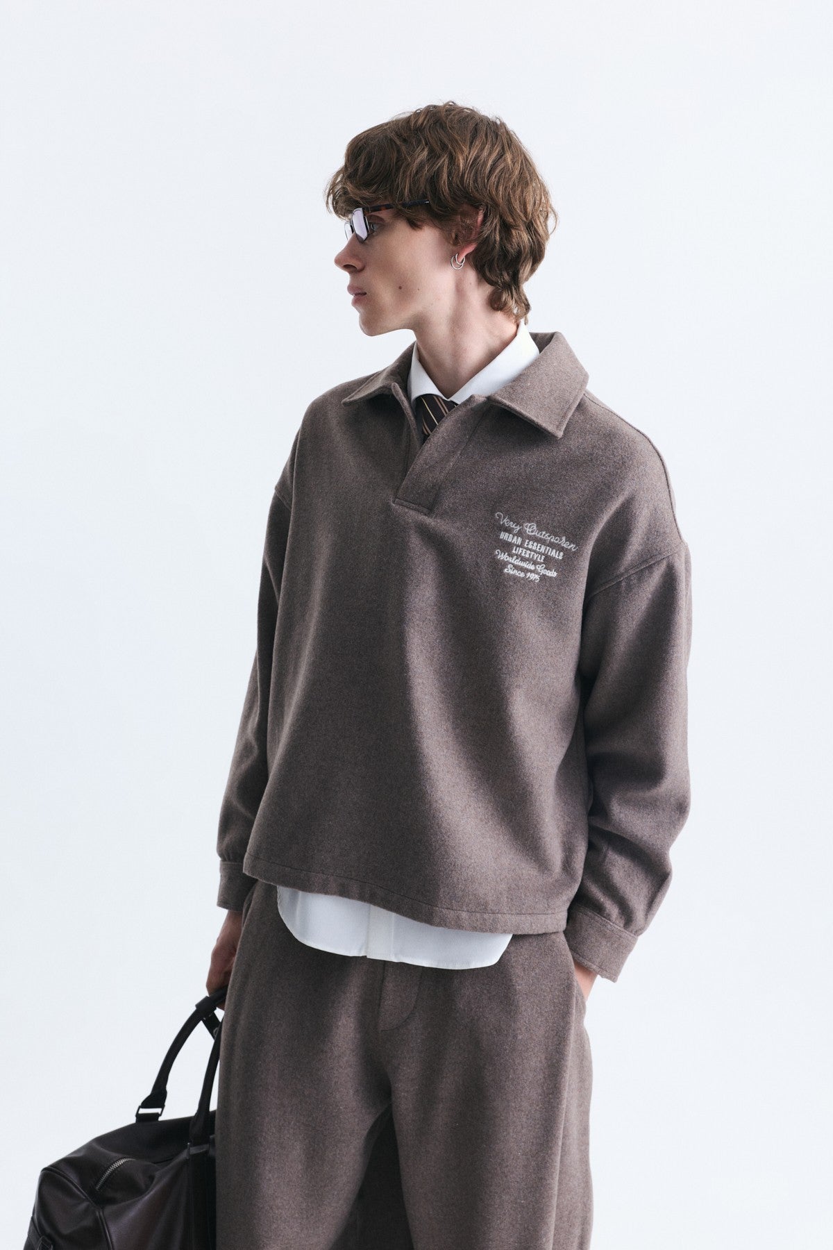 Boxy Fit Polo Yaka Sweatshirt