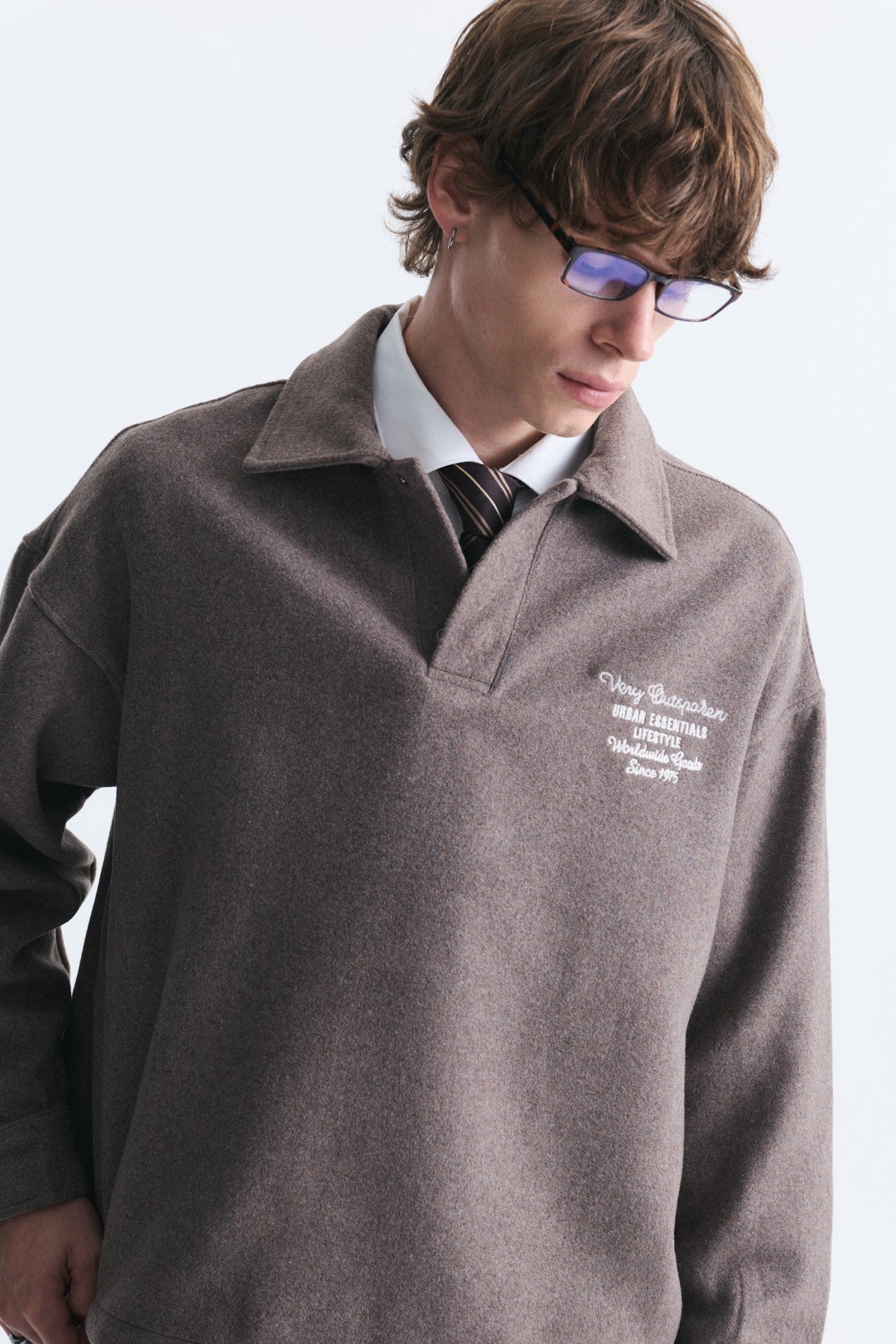 Boxy Fit Polo Yaka Sweatshirt