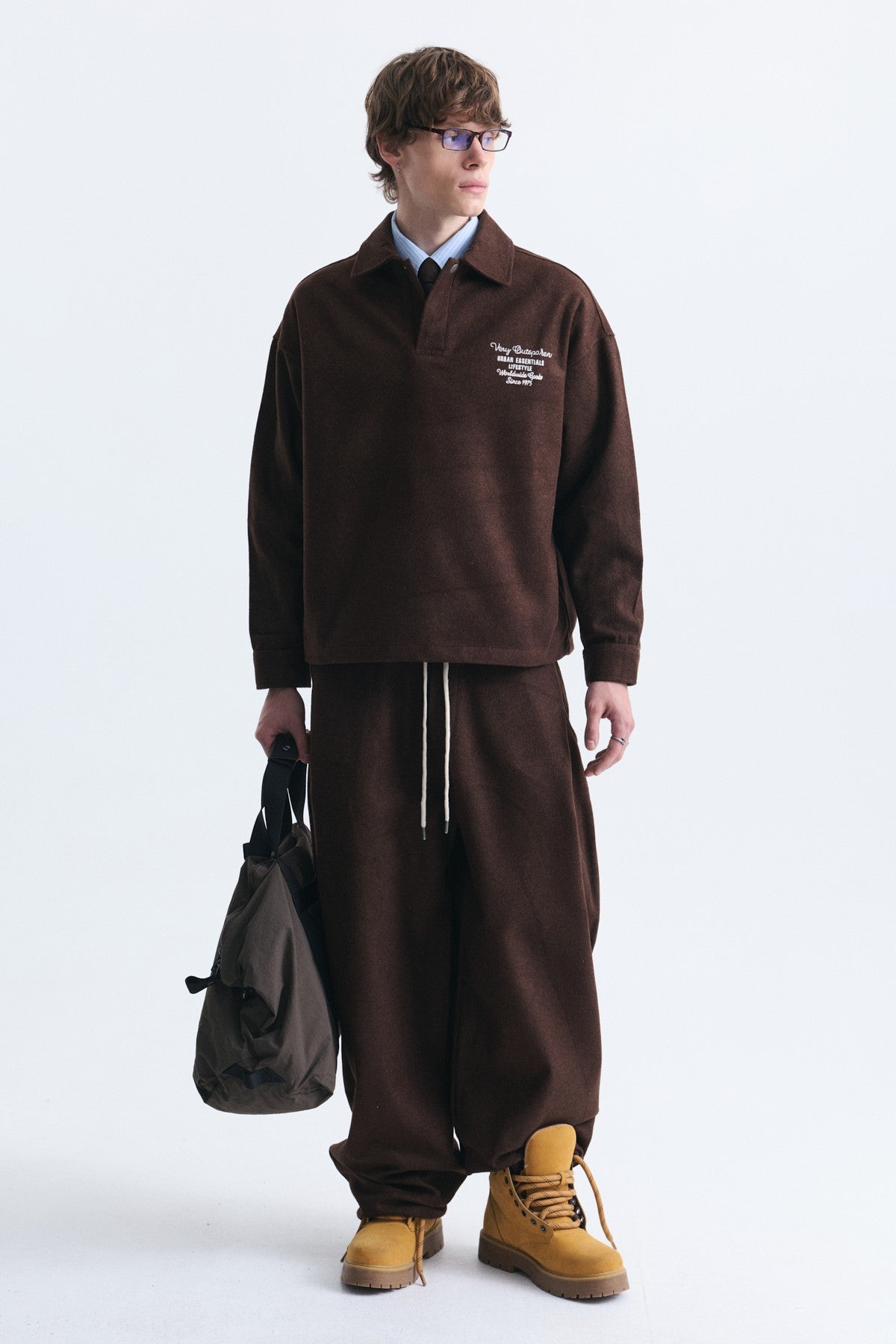 Boxy Fit Polo Yaka Sweatshirt