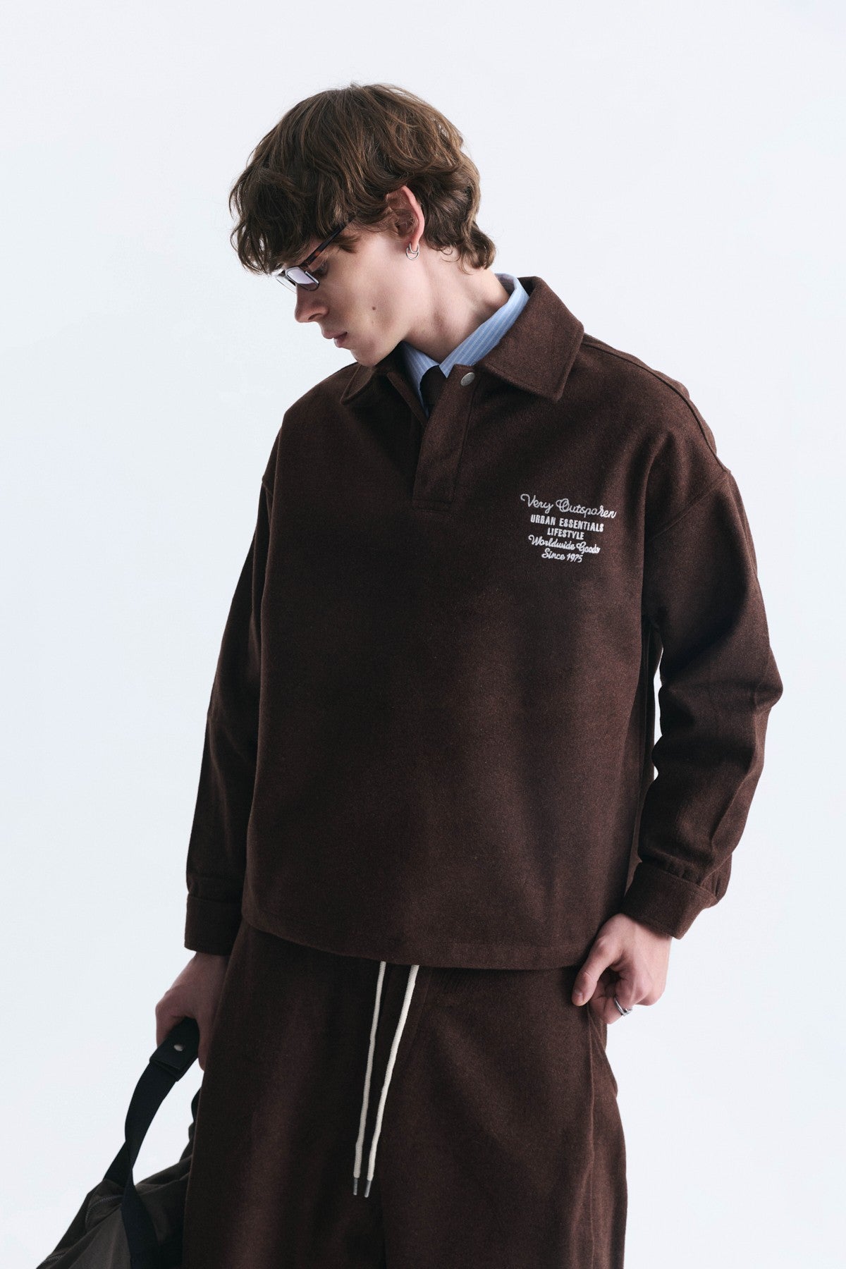 Boxy Fit Polo Yaka Sweatshirt