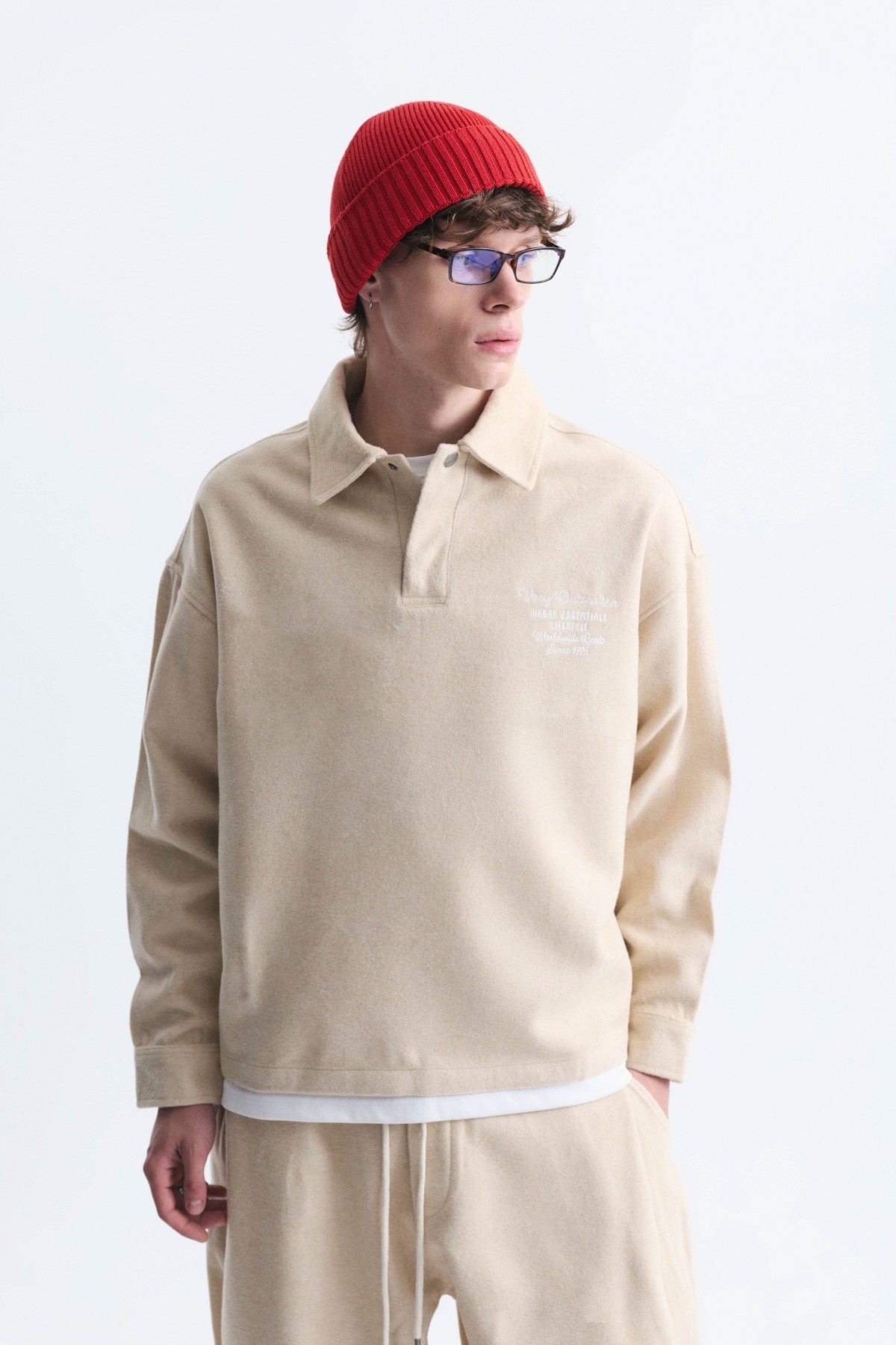 Boxy Fit Polo Yaka Sweatshirt