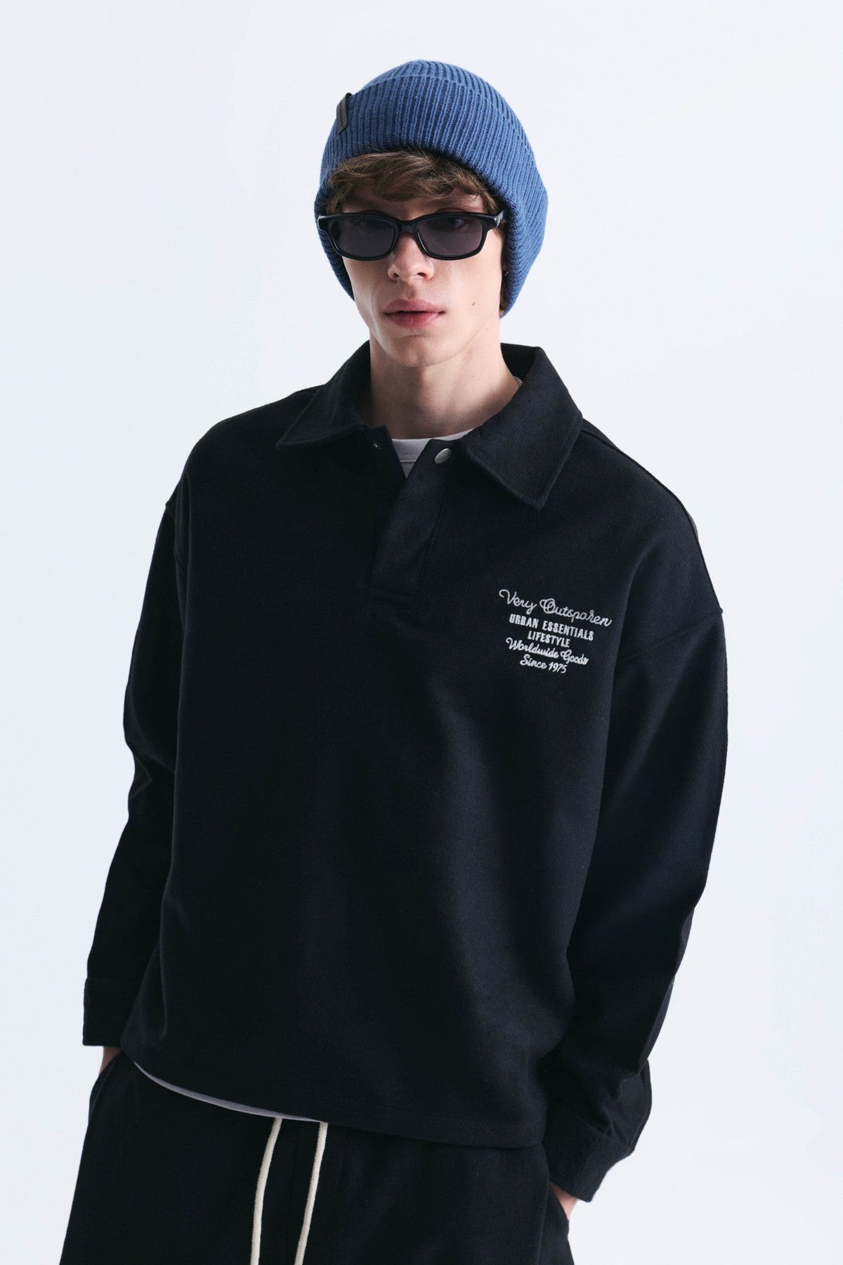 Boxy Fit Polo Yaka Sweatshirt