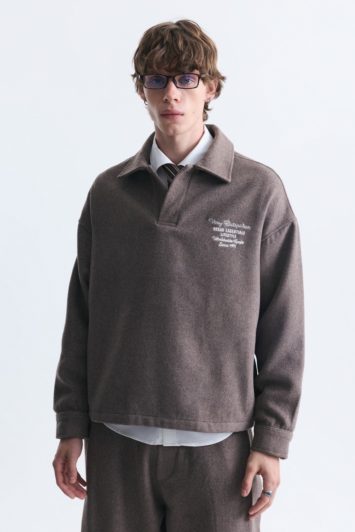 Boxy Fit Polo Yaka Sweatshirt