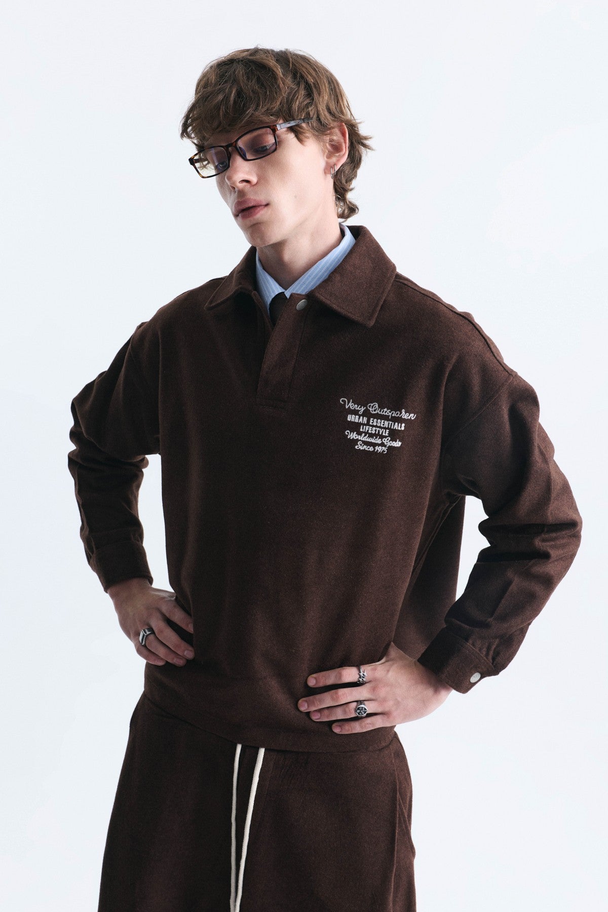 Boxy Fit Polo Yaka Sweatshirt