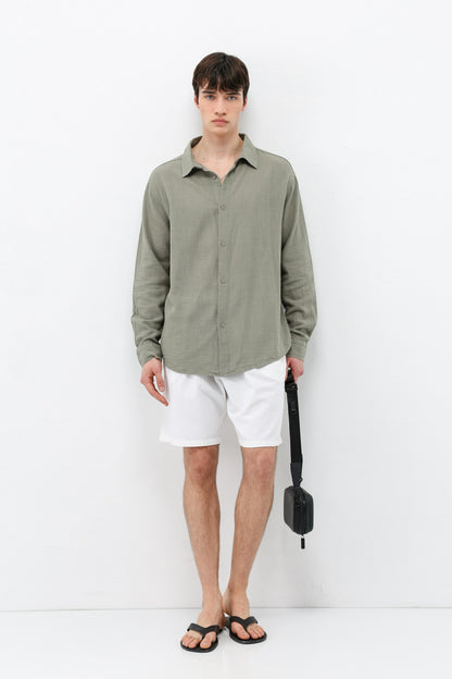 Basic Keten Oversize Gömlek