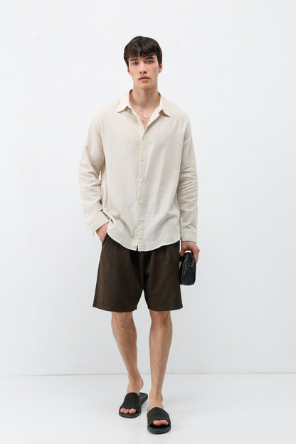Basic Keten Oversize Gömlek