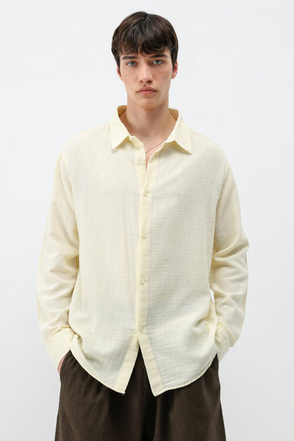 Basic Keten Oversize Gömlek