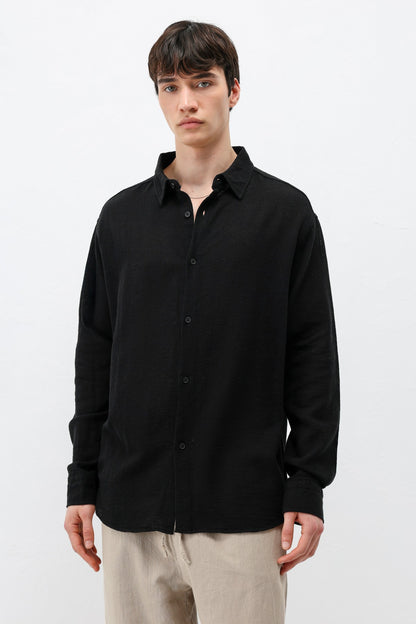Basic Keten Oversize Gömlek