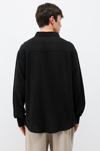 Basic Keten Oversize Gömlek