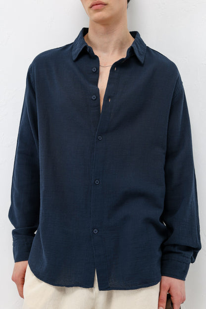 Basic Keten Oversize Gömlek