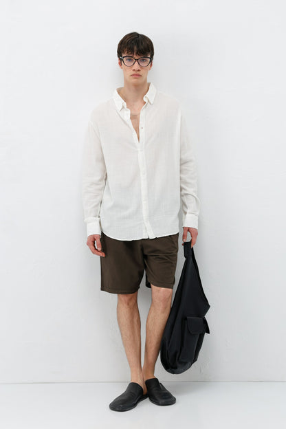 Basic Keten Oversize Gömlek