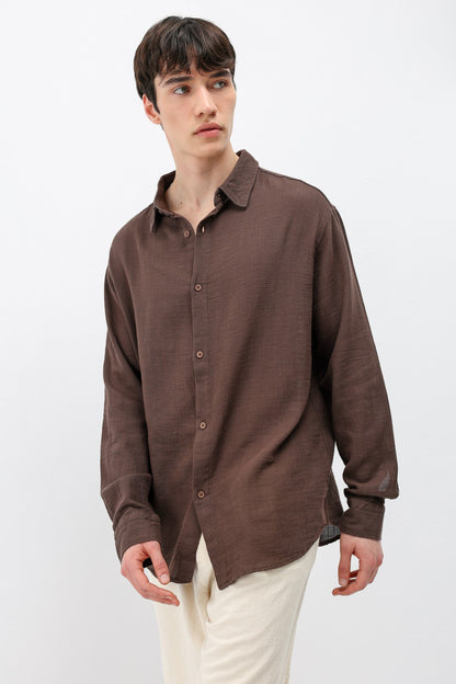 Basic Keten Oversize Gömlek