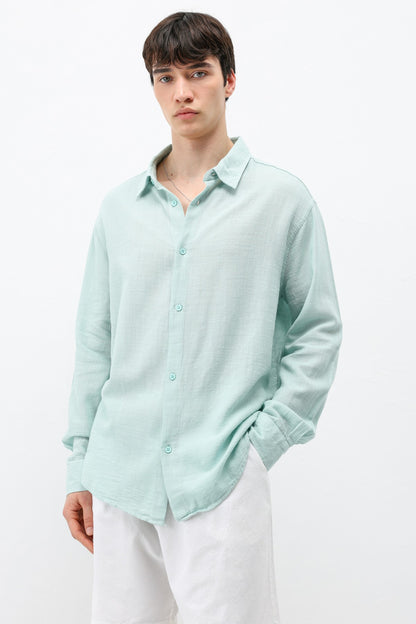 Basic Keten Oversize Gömlek