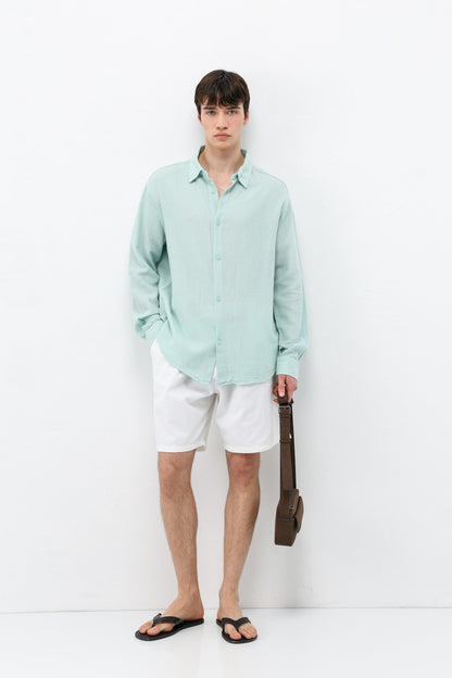 Basic Keten Oversize Gömlek