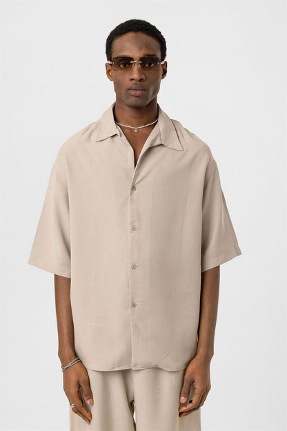 Oversize Lyocell Kumaş Gömlek