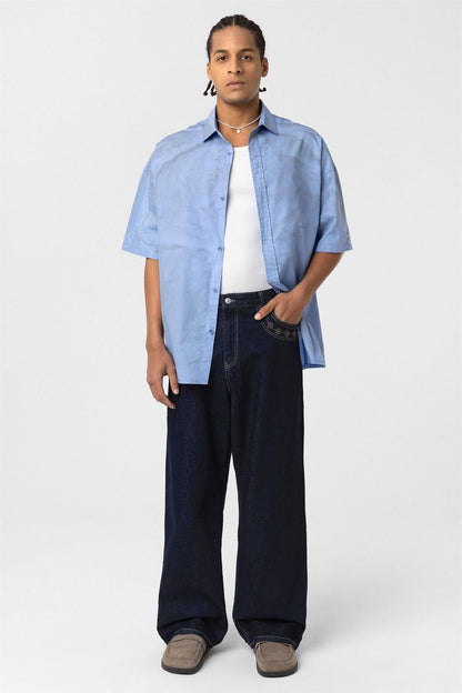Oversize Yıkamalı Poplin Gömlek