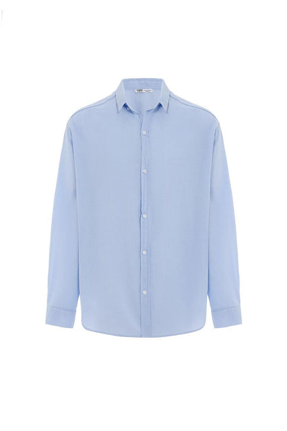 Basic Oversize Uzun Kollu Keten Gömlek