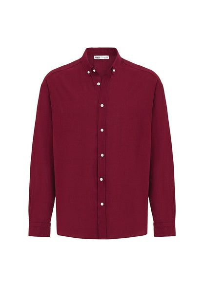 Basic Oversize Uzun Kollu Keten Gömlek