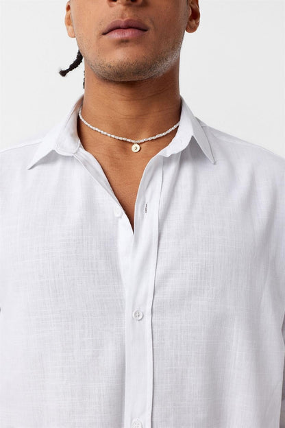 Basic Oversize Pamuk Keten Gömlek