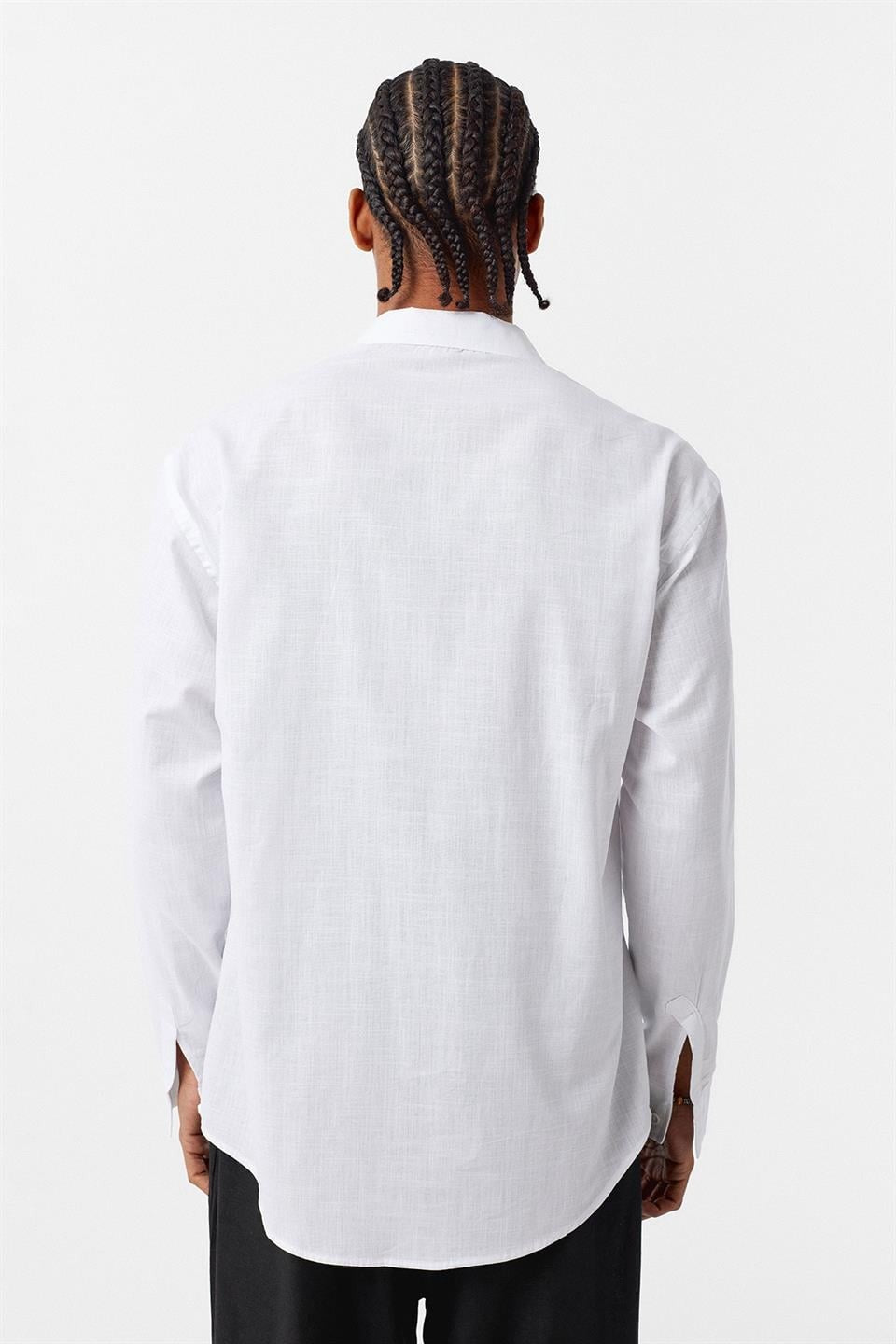 Basic Oversize Pamuk Keten Gömlek
