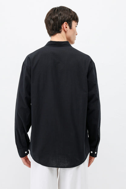 Basic Oversize Pamuk Keten Gömlek