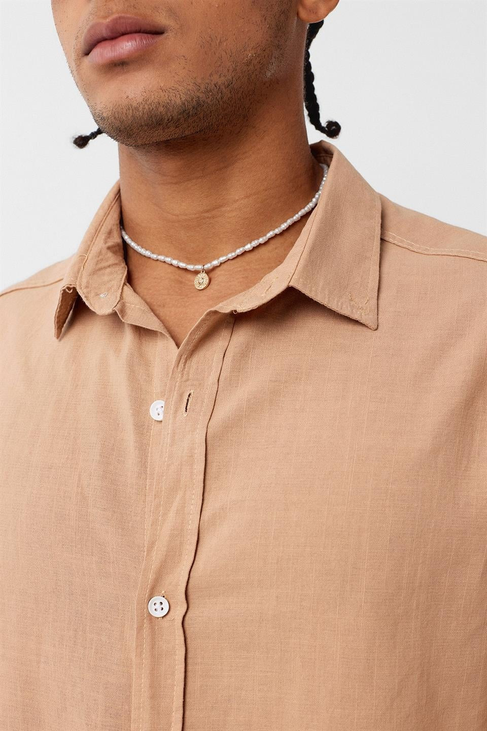 Basic Oversize Pamuk Keten Gömlek