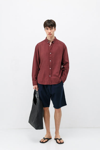 Basic Oversize Pamuk Keten Gömlek