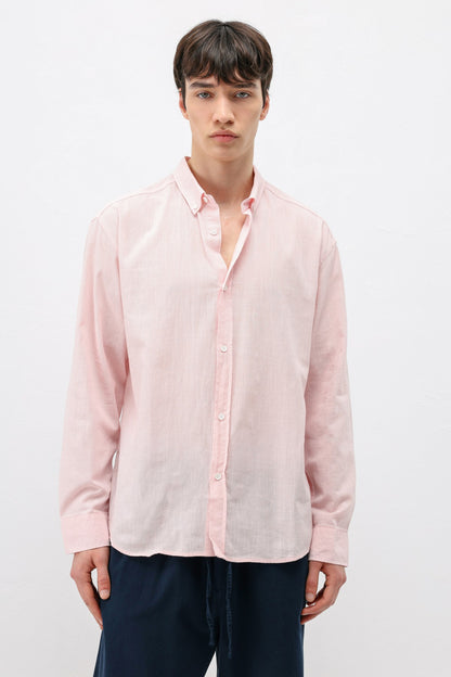 Basic Oversize Pamuk Keten Gömlek