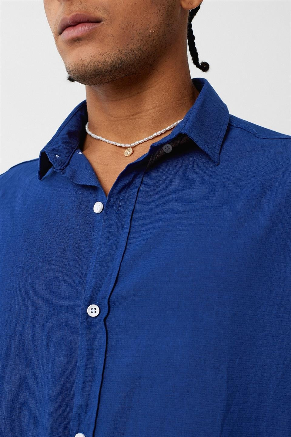 Basic Oversize Pamuk Keten Gömlek