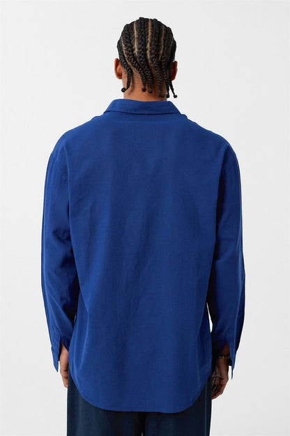Basic Oversize Pamuk Keten Gömlek