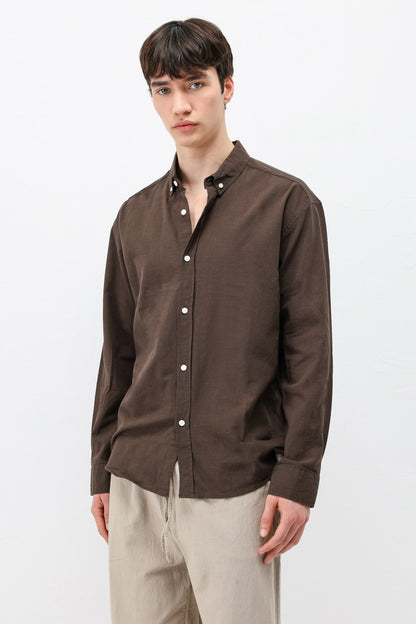 Basic Oversize Pamuk Keten Gömlek